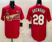 Cheap Men's St Louis Cardinals #28 Nolan Arenado Red Stitched Cool Base Nike Jersey