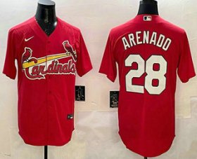 Cheap Men\'s St Louis Cardinals #28 Nolan Arenado Red Stitched Cool Base Nike Jersey