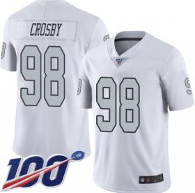 Youth Oakland Raiders #98 Maxx Crosby White Limited Rush Vapor Jersey