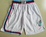 Wholesale Cheap Men's Miami Heat White 2017-2018 Stitched City Edition Shorts