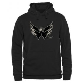 Wholesale Cheap Men\'s Washington Capitals Black Rink Warrior Pullover Hoodie