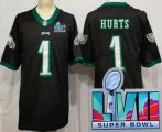 Cheap Women's Philadelphia Eagles #1 Jalen Hurts Limited Black Super Bowl LVII Vapor Jersey