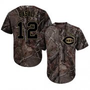 Wholesale Cheap Reds #12 Curt Casali Camo Realtree Collection Cool Base Stitched Youth MLB Jersey