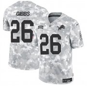 Cheap Men's Detroit Lions #26 Jahmyr Gibbs 2024 F.U.S.E Arctic Camo Salute To Service Limited Stitched Football Jersey