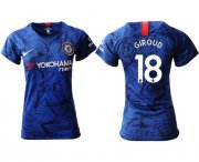 Wholesale Cheap Women's Chelsea #18 Giroud Home Soccer Club Jersey