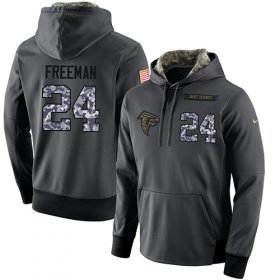 Wholesale Cheap NFL Men\'s Nike Atlanta Falcons #24 Devonta Freeman Stitched Black Anthracite Salute to Service Player Performance Hoodie