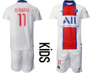 Wholesale Cheap Youth 2020-2021 club Paris St German away 11 white Soccer Jerseys