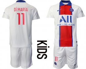 Wholesale Cheap Youth 2020-2021 club Paris St German away 11 white Soccer Jerseys