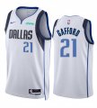 Cheap Men's Dallas Mavericks #21 Daniel Gafford White Association Edition Stitched Basketball Jersey