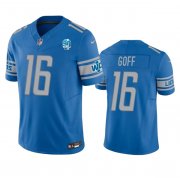 Wholesale Cheap Men's Detroit Lions #16 Jared Goff Blue 2023 F.U.S.E. 90th Anniversary Patch Vapor Untouchable Limited Stitched Jersey