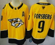 Cheap Men's Nashville Predators #9 Filip Forsberg Yellow Authentic Jersey