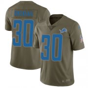 Wholesale Cheap Nike Lions #30 Jeff Okudah Olive Men's Stitched NFL Limited 2017 Salute To Service Jersey