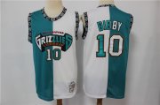 Wholesale Cheap Men's Memphis Grizzlies #10 Mike Bibby Green White 1998-99 Split Hardwood Classics Jersey