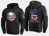 Wholesale Cheap Sabres #15 Jack Eichel NHL Banner Wave Usa Flag Black Hoodie