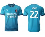 Wholesale Cheap Men 2020-2021 club AC milan away aaa version 22 blue Soccer Jerseys