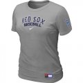 Wholesale Cheap Women's Boston Red Sox Nike Short Sleeve Practice MLB T-Shirt Light Grey