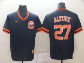 Wholesale Cheap Men Houston Astros 27 Altuve Blue Game Throwback Nike 2022 MLB Jersey