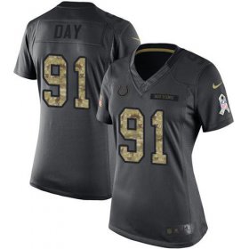 Wholesale Cheap Nike Colts #91 Sheldon Day Black Women\'s Stitched NFL Limited 2016 Salute to Service Jersey