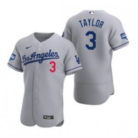 Wholesale Cheap Los Angeles Dodgers #3 Chris Taylor Gray 2020 World Series Champions Road Jersey