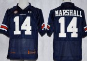 Wholesale Cheap Auburn Tigers #14 Nick Marshall Navy Blue Jersey