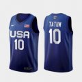 Wholesale Cheap Men's USA Team Jayson Tatum Away Blue 2021 Tokyo Olympics Jersey