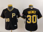 Cheap Youth Pittsburgh Pirates #30 Paul Skenes Number Black Stitched Cool Base Nike Jersey