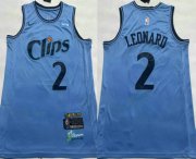 Cheap Men's Los Angeles Clippers #2 Kawhi Leonard Light Blue 2024 City Icon Sponsor Swingman Jersey