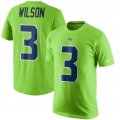 Wholesale Cheap Seattle Seahawks #3 Russell Wilson Nike Color Rush Player Pride Name & Number T-Shirt Green