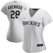 Wholesale Cheap Colorado Rockies #28 Nolan Arenado Nike Women's Home 2020 MLB Player Jersey White