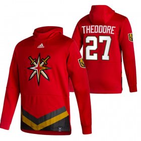 Wholesale Cheap Vegas Golden Knights #27 Shea Theodore Adidas Reverse Retro Pullover Hoodie Red