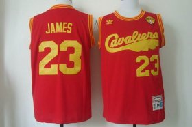 Wholesale Cheap Men\'s Cleveland Cavaliers #23 LeBron James 2015 The Finals 2009 Red Hardwood Classics Soul Swingman Throwback Jersey