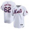 Cheap Men's New York Mets #62 Jose Quintana White 2024 Home Limited Stitched Baseball Jersey