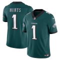 Cheap Men's Philadelphia Eagles #1 Jalen Hurts Green 2024 F.U.S.E. Vapor Untouchable Limited Football Stitched Jersey