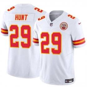 Cheap Men\'s Kansas City Chiefs #29 Kareem Hunt White 2024 F.U.S.E Vapor Untouchable Limited Stitched Football Jersey