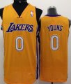 Wholesale Cheap Los Angeles Lakers #0 Nick Young Yellow Swingman Jersey