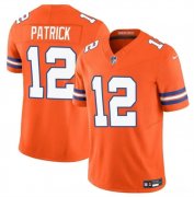 Cheap Men's Denver Broncos #12 Tim Patrick Orange F.U.S.E. Mile High Collection 1977 Throwback Vapor Limited Football Stitched Jersey