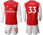 Wholesale Cheap Arsenal #33 Cech Red Home Long Sleeves Soccer Club Jersey