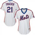 Wholesale Cheap Mets #21 Todd Frazier White(Blue Strip) Alternate Women's Stitched MLB Jersey