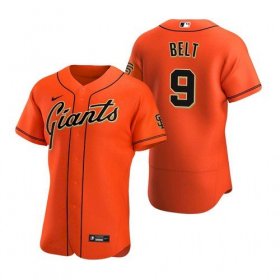 Wholesale Cheap Men\'s San Francisco Giants #9 Brandon Belt Orange Alternate Jersey