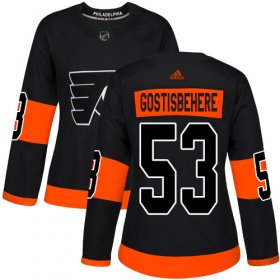 Wholesale Cheap Adidas Flyers #53 Shayne Gostisbehere Black Alternate Authentic Women\'s Stitched NHL Jersey