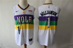 Wholesale Cheap Pelicans 1 Zion Williamson White City Edition Nike Swingman Jersey