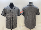 Wholesale Cheap Men's San Francisco 49ers Blank Grey With Patch Cool Base Stitched Baseball Jersey