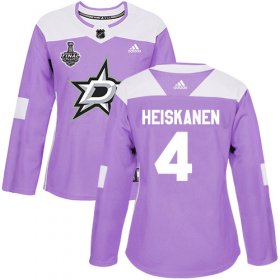 Cheap Adidas Stars #4 Miro Heiskanen Purple Authentic Fights Cancer Women\'s 2020 Stanley Cup Final Stitched NHL Jersey