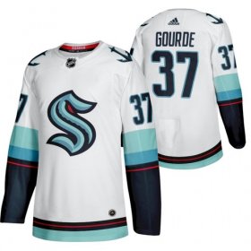 Wholesale Cheap Men\'s Seattle #37 Kraken Yanni Gourde 2022 Away White Jersey