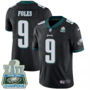 Wholesale Cheap Nike Eagles #9 Nick Foles Black Alternate Super Bowl LII Champions Youth Stitched NFL Vapor Untouchable Limited Jersey