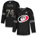 Wholesale Cheap Adidas Hurricanes #74 Jaccob Slavin Black Authentic Classic Stitched NHL Jersey