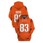 Wholesale Cheap Men's Orange Cincinnati Bengals #83 Tyler Boyd 2021 Pullover Hoodie