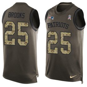 Wholesale Cheap Nike Patriots #25 Terrence Brooks Green Men\'s Stitched NFL Limited Salute To Service Tank Top Jersey