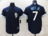 Wholesale Cheap Men's Kansas City Royals #7 Bobby Witt Jr. 2022 Navy City Connect Cool Base Stitched Jersey