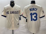 Wholesale Cheap Men's Los Angeles Dodgers #13 Max Muncy Cream Stitched Baseball Jersey